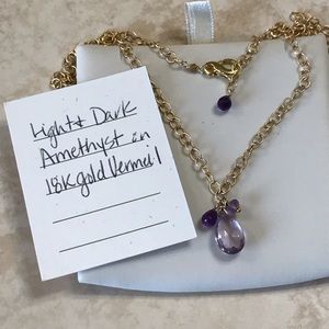 Jewel Loft Necklace  - 18K gold vermeil chain with 4 amethyst stones.